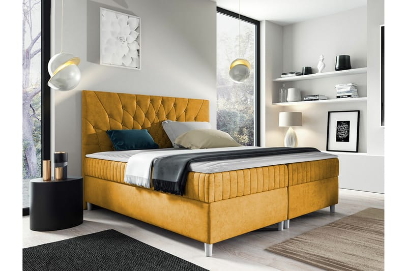 Boisdale Sengeramme 180x200 cm - Gul - Møbler - Senger - Sengeramme & sengestamme