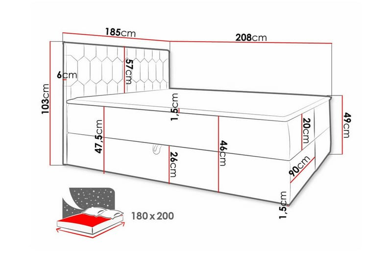 Boisdale Sengeramme 180x200 cm - Lyse brun - Sengeramme & sengestamme