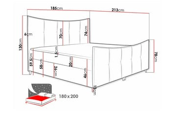 Boisdale Sengeramme 180x200 cm - Mørkegrå - Møbler - Senger - Sengeramme & sengestamme