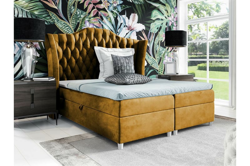 Boisdale Sengeramme 180x200 cm - Mørkegul - Møbler - Senger - Sengeramme & sengestamme