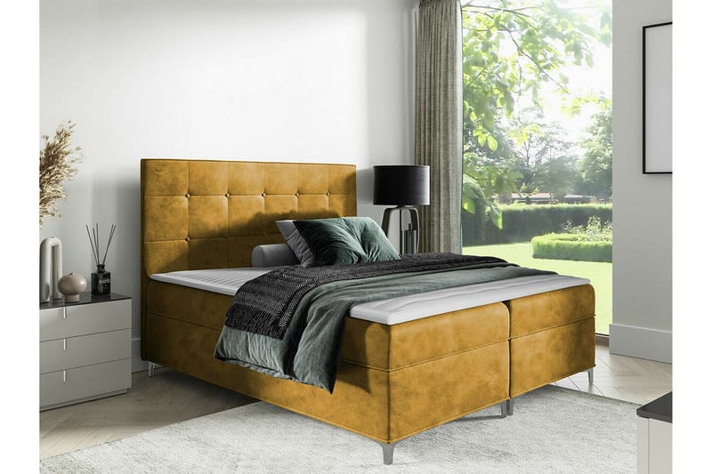 Boisdale Sengeramme 180x200 cm - Mørkegul - Møbler - Senger - Sengeramme & sengestamme