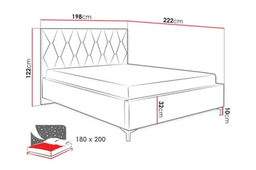 Boisdale Sengeramme 180x200 cm - Møbler - Senger - Sengeramme & sengestamme