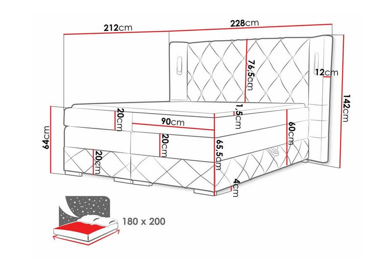 Boisdale Sengeramme 180x200 cm - Møbler - Senger - Sengeramme & sengestamme