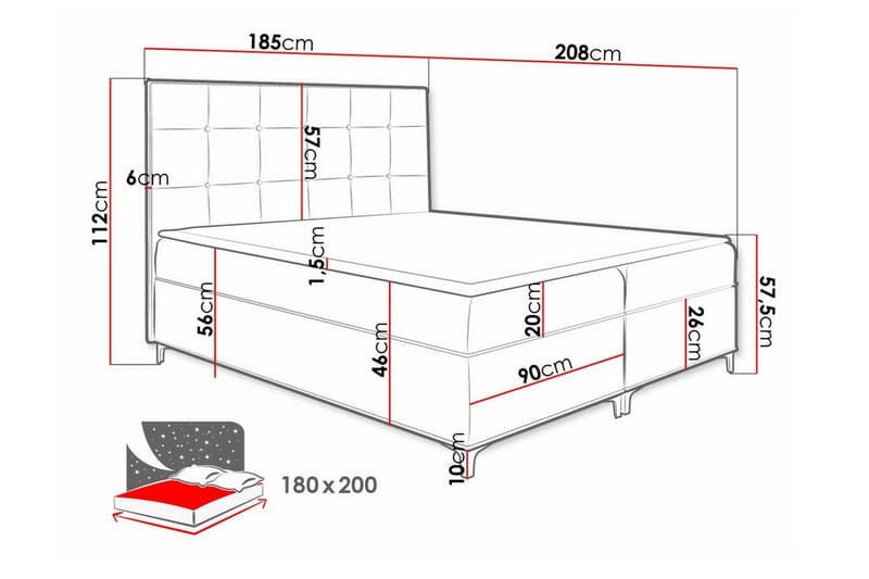 Boisdale Sengeramme 180x200 cm - Møbler - Senger - Sengeramme & sengestamme