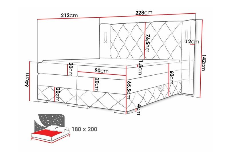 Boisdale Sengeramme 180x200 cm - Møbler - Senger - Sengeramme & sengestamme