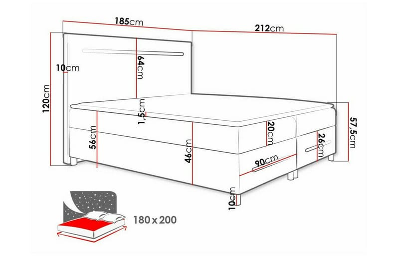 Boisdale Sengeramme 180x200 cm - Møbler - Senger - Sengeramme & sengestamme