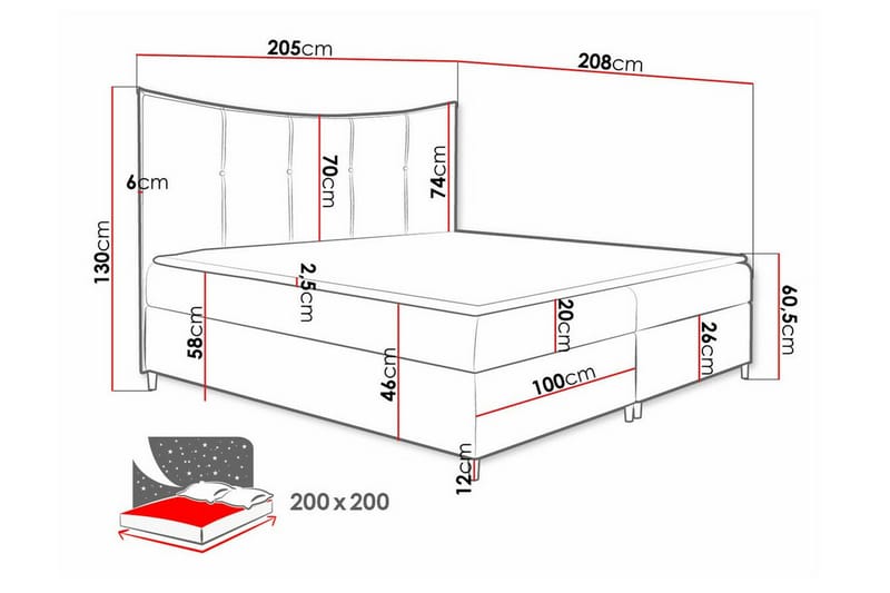 Boisdale Sengeramme 200x200 cm - Gul - Møbler - Senger - Sengeramme & sengestamme