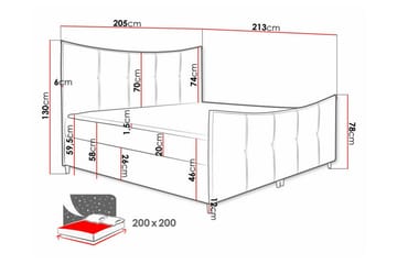 Boisdale Sengeramme 200x200 cm - Mørkeblå - Møbler - Senger - Sengeramme & sengestamme