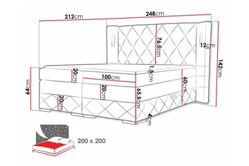 Boisdale Sengeramme 200x200 cm - Møbler - Senger - Sengeramme & sengestamme