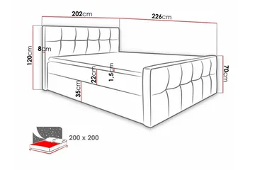 Boisdale Sengeramme 200x200 cm - Møbler - Senger - Sengeramme & sengestamme