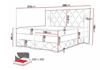 Boisdale Sengeramme 200x200 cm - Møbler - Senger - Sengeramme & sengestamme