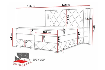 Boisdale Sengeramme 200x200 cm - Møbler - Senger - Sengeramme & sengestamme