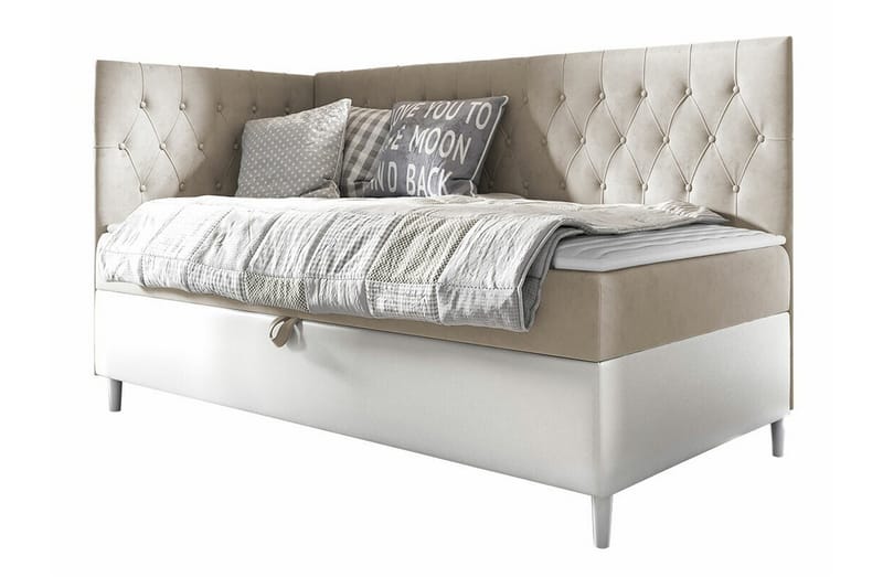 Boisdale Sengeramme 80x200 cm - Beige/Hvit - Møbler - Senger - Sengeramme & sengestamme