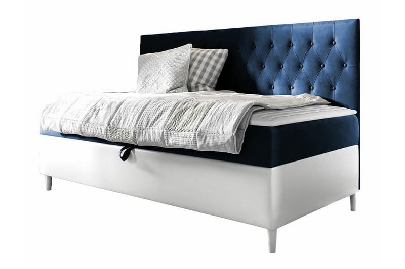 Boisdale Sengeramme 80x200 cm - Blå/Hvit - Møbler - Senger - Sengeramme & sengestamme