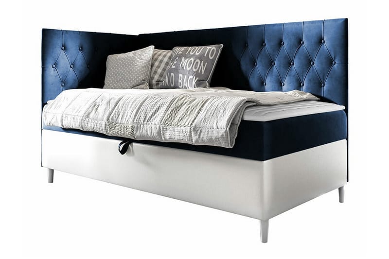Boisdale Sengeramme 80x200 cm - Blå/Hvit - Møbler - Senger - Sengeramme & sengestamme