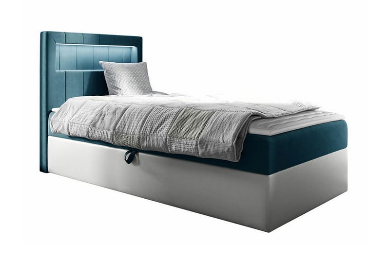 Boisdale Sengeramme 80x200 cm - Blå/Hvit - Møbler - Senger - Sengeramme & sengestamme
