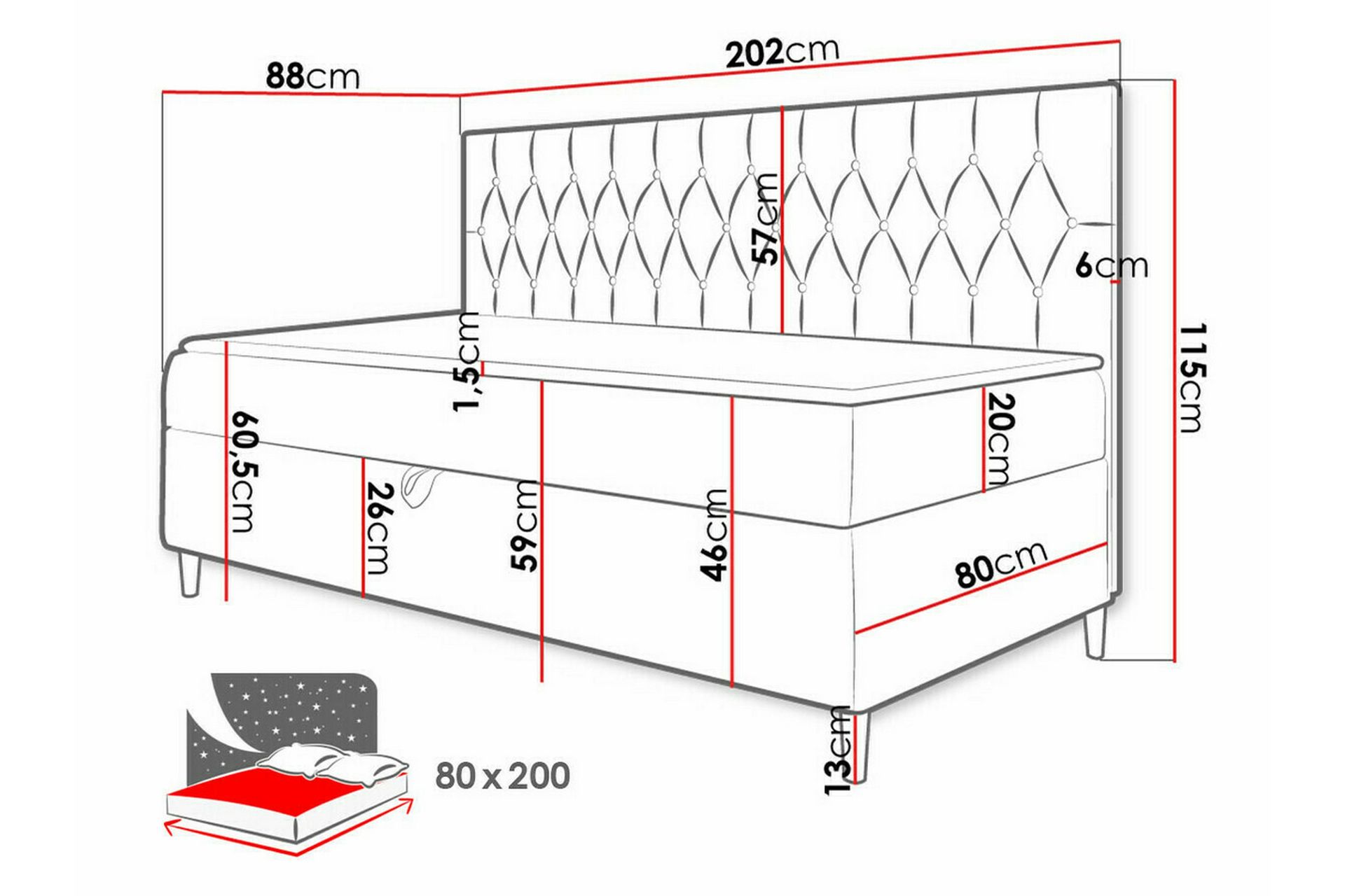 Boisdale Sengeramme 80x200 cm - Brun/Hvit - Møbler - Senger - Sengeramme & sengestamme