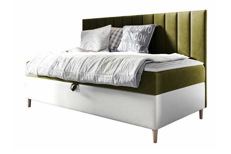 Boisdale Sengeramme 80x200 cm - Grønn/Hvit - Møbler - Senger - Sengeramme & sengestamme