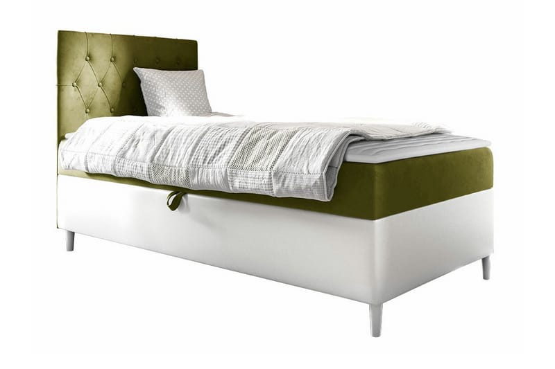 Boisdale Sengeramme 80x200 cm - Grønn/Hvit - Møbler - Senger - Sengeramme & sengestamme