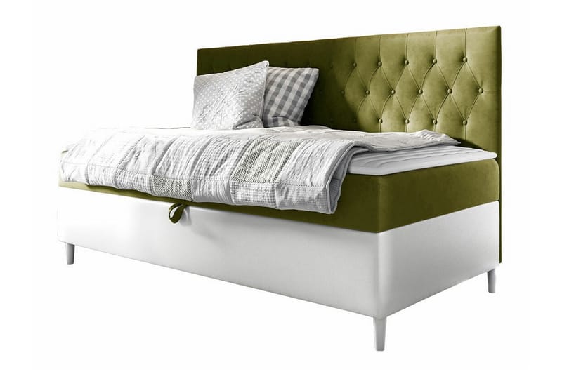Boisdale Sengeramme 80x200 cm - Grønn/Hvit - Møbler - Senger - Sengeramme & sengestamme