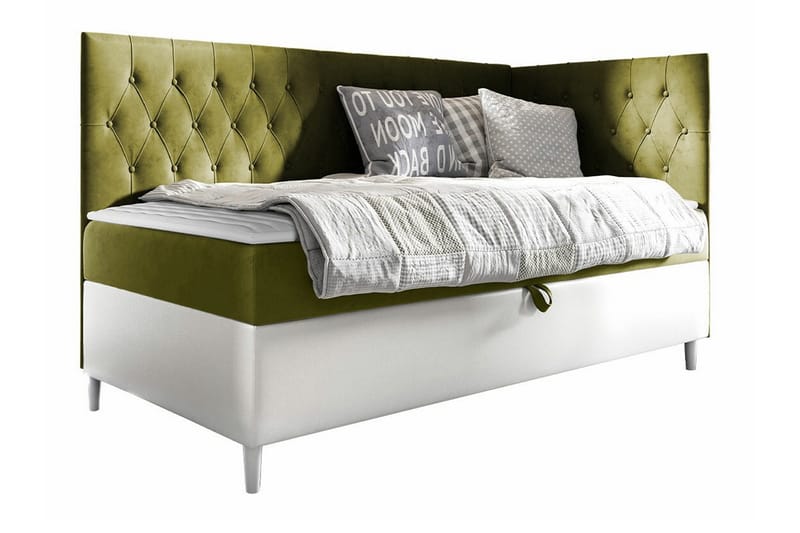 Boisdale Sengeramme 80x200 cm - Grønn/Hvit - Møbler - Senger - Sengeramme & sengestamme