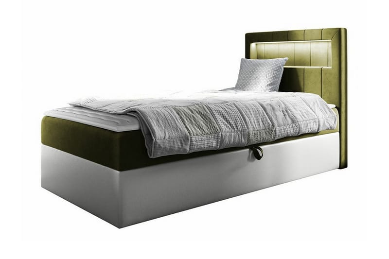 Boisdale Sengeramme 80x200 cm - Grønn/Hvit - Møbler - Senger - Sengeramme & sengestamme