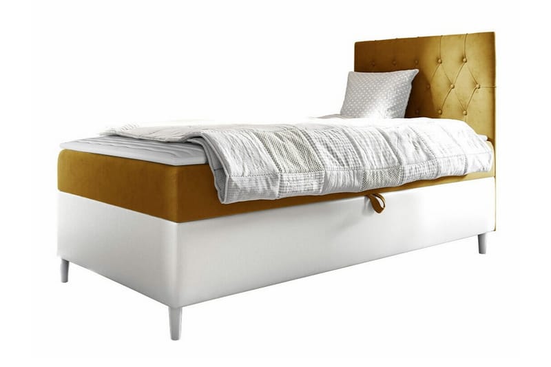 Boisdale Sengeramme 80x200 cm - Gul/Hvit - Møbler - Senger - Sengeramme & sengestamme