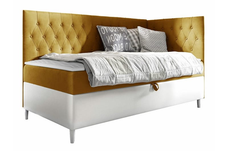 Boisdale Sengeramme 80x200 cm - Gul/Hvit - Møbler - Senger - Sengeramme & sengestamme