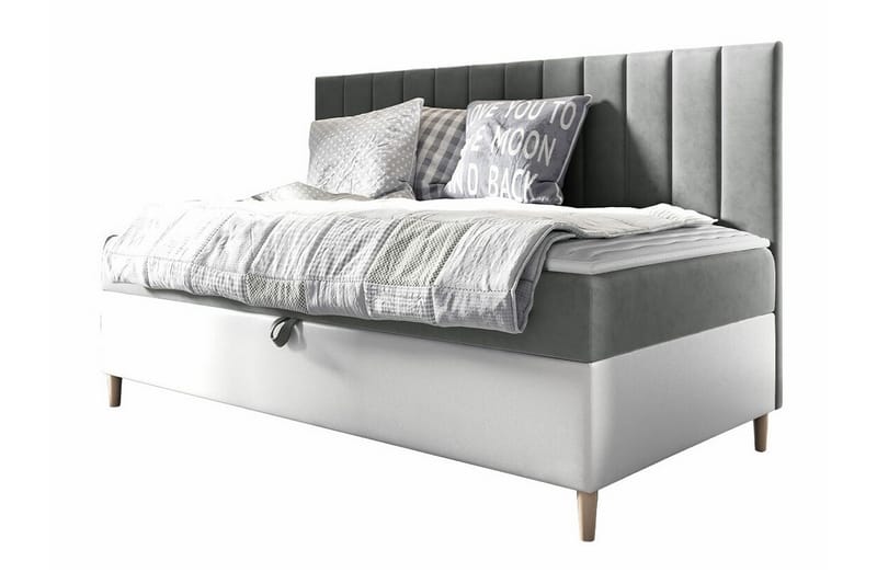Boisdale Sengeramme 80x200 cm - Hvit/Grå - Møbler - Senger - Sengeramme & sengestamme