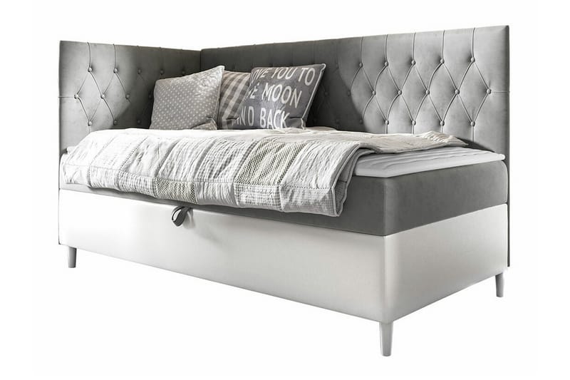 Boisdale Sengeramme 80x200 cm - Hvit/grå/sølv - Møbler - Senger - Sengeramme & sengestamme