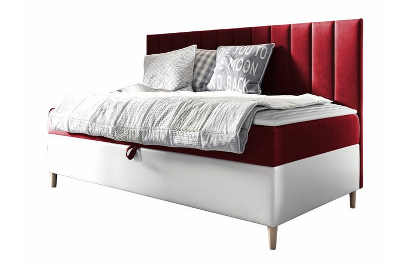 Boisdale Sengeramme 80x200 cm - Rød/Hvit - Møbler - Senger - Sengeramme & sengestamme