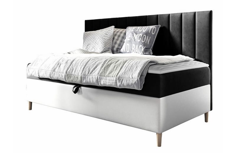 Boisdale Sengeramme 80x200 cm - Svart/Hvit - Møbler - Senger - Sengeramme & sengestamme