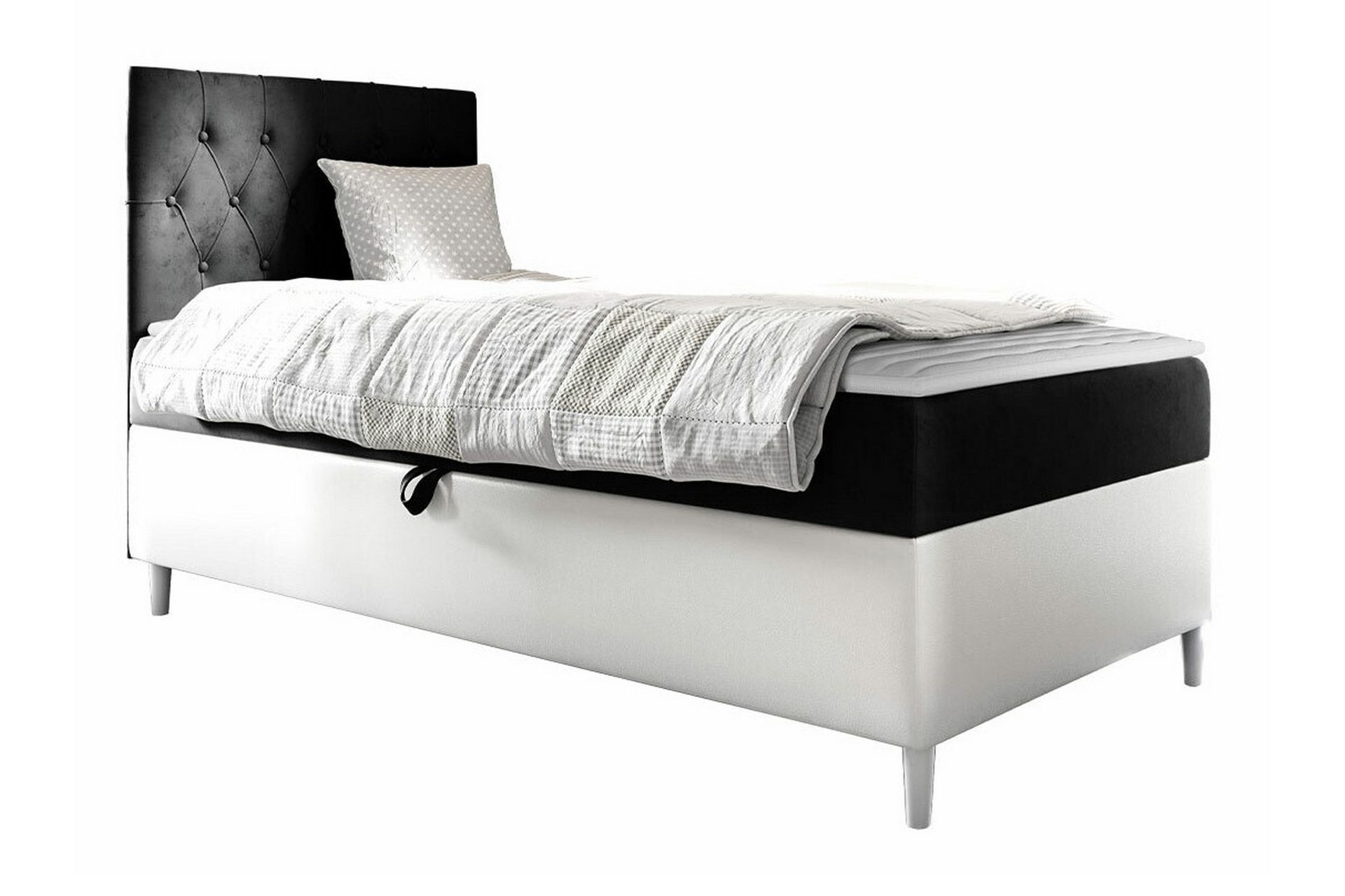 Boisdale Sengeramme 80x200 cm - SvartHvit - Møbler - Senger - Sengeramme & sengestamme