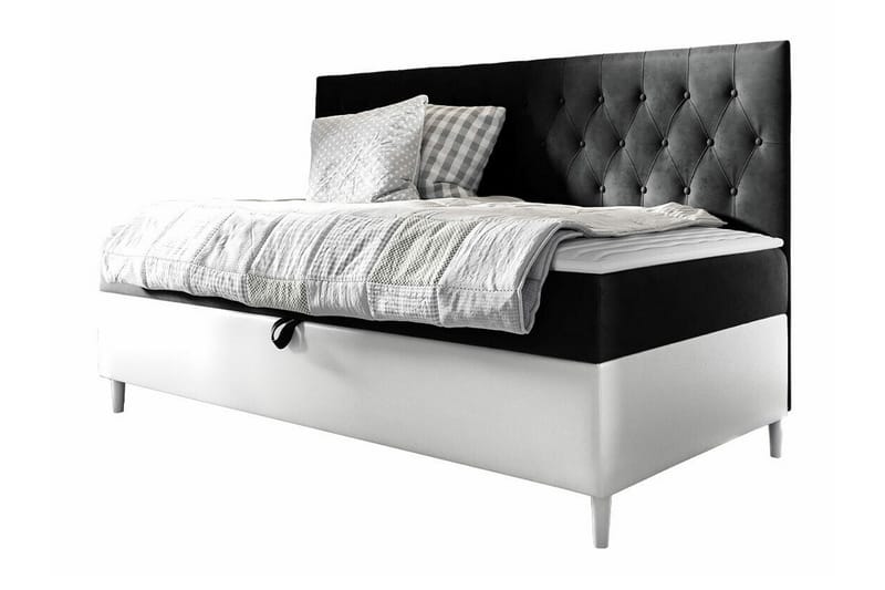 Boisdale Sengeramme 80x200 cm - Svart/Hvit - Møbler - Senger - Sengeramme & sengestamme