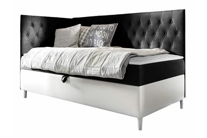 Boisdale Sengeramme 80x200 cm - Svart/Hvit - Møbler - Senger - Sengeramme & sengestamme