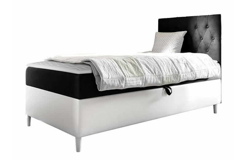 Boisdale Sengeramme 80x200 cm - Svart/Hvit - Møbler - Senger - Sengeramme & sengestamme