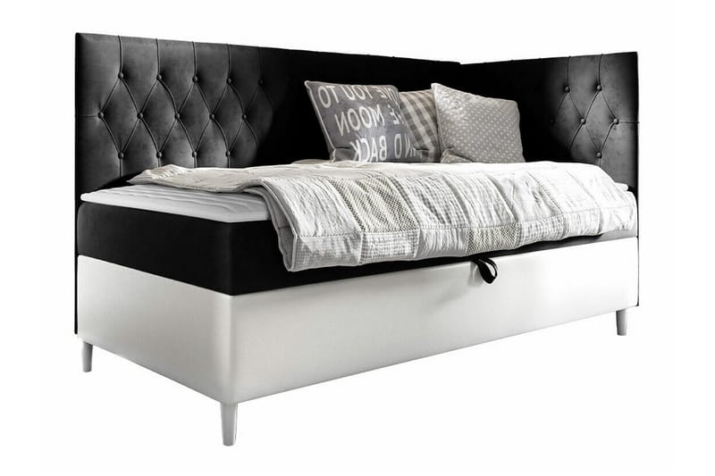 Boisdale Sengeramme 80x200 cm - Svart/Hvit - Møbler - Senger - Sengeramme & sengestamme