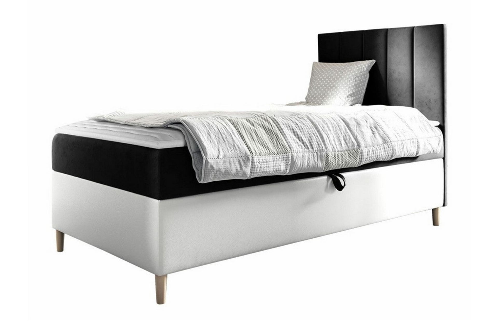 Boisdale Sengeramme 80x200 cm - Svart/Hvit - Møbler - Senger - Sengeramme & sengestamme