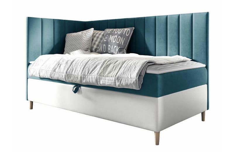 Boisdale Sengeramme 80x200 cm - Turkis/Hvit - Møbler - Senger - Sengeramme & sengestamme