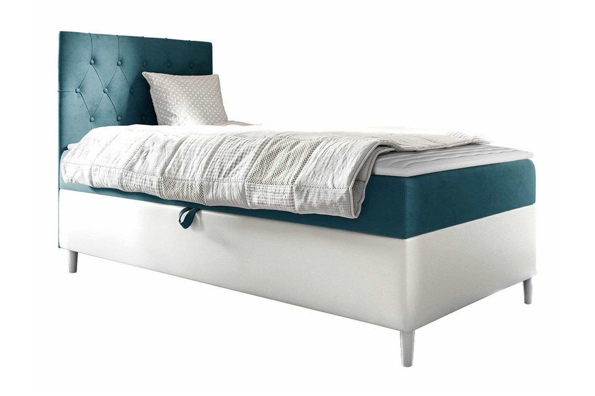 Boisdale Sengeramme 80x200 cm - Turkis/Hvit - Møbler - Senger - Sengeramme & sengestamme