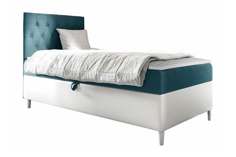 Boisdale Sengeramme 80x200 cm - Turkis/Hvit - Møbler - Senger - Sengeramme & sengestamme