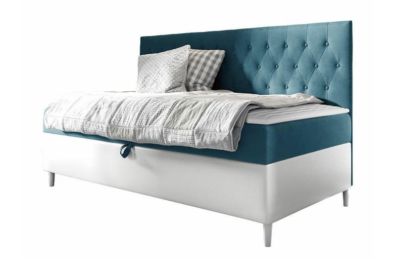 Boisdale Sengeramme 80x200 cm - Turkis/Hvit - Møbler - Senger - Sengeramme & sengestamme