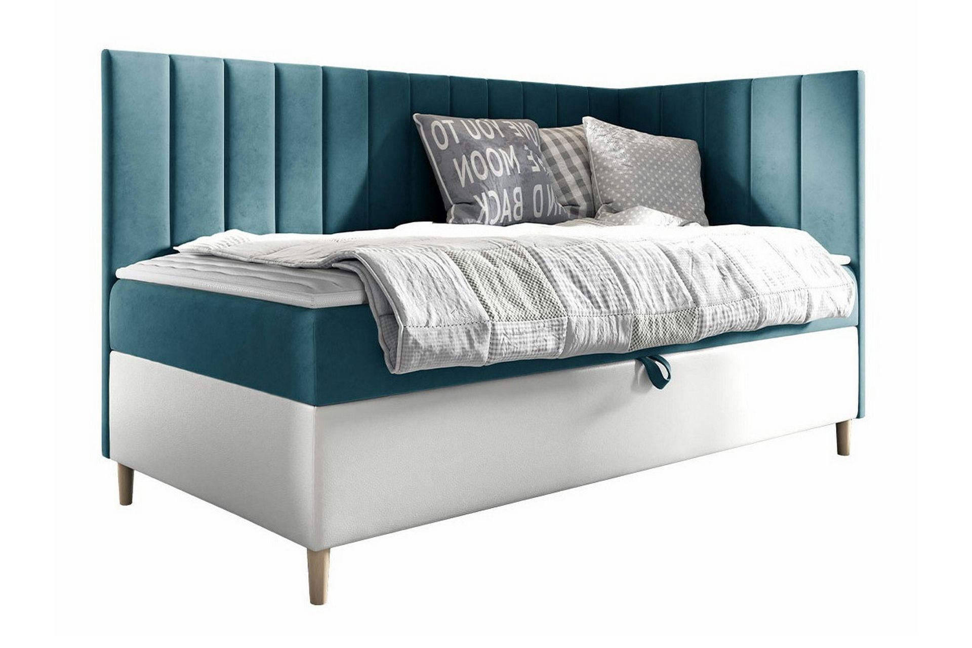 Boisdale Sengeramme 80x200 cm - Turkis/Hvit - Møbler - Senger - Sengeramme & sengestamme