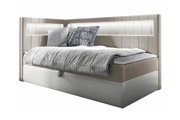 Boisdale Sengeramme 90x200 cm - Beige/Hvit - Møbler - Senger - Sengeramme & sengestamme