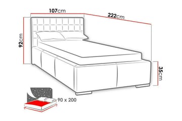Boisdale Sengeramme 90x200 cm - Hvit - Møbler - Senger - Sengeramme & sengestamme