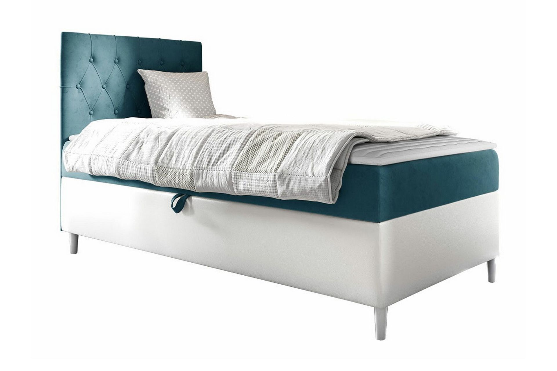 Boisdale Sengeramme 90x200 cm - Turkis/Hvit - Møbler - Senger - Sengeramme & sengestamme