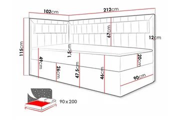 Boisdale Sengeramme 90x200 cm - Møbler - Senger - Sengeramme & sengestamme