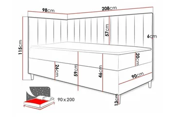 Boisdale Sengeramme 90x200 cm - Møbler - Senger - Sengeramme & sengestamme