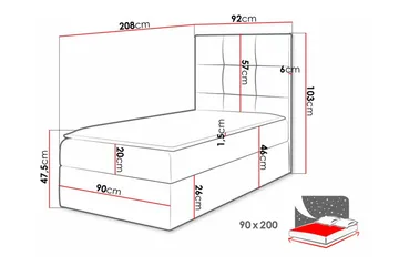Boisdale Sengeramme 90x200 cm - Møbler - Senger - Sengeramme & sengestamme