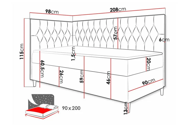 Boisdale Sengeramme 90x200 cm - Møbler - Senger - Sengeramme & sengestamme